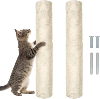 15'' Cat Scratching Replacement Posts Natural Sisal Scratcher Post for Cats Cube