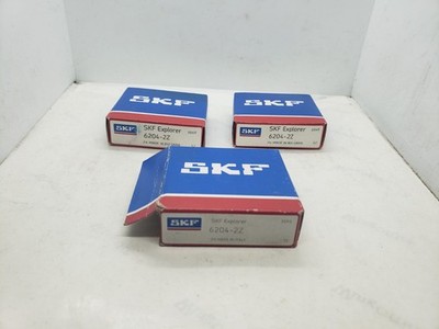 SKF 6204-ZZ DEEP GROOVE BALL BEARING 20x47x14mm, LOT OF 3, NIB