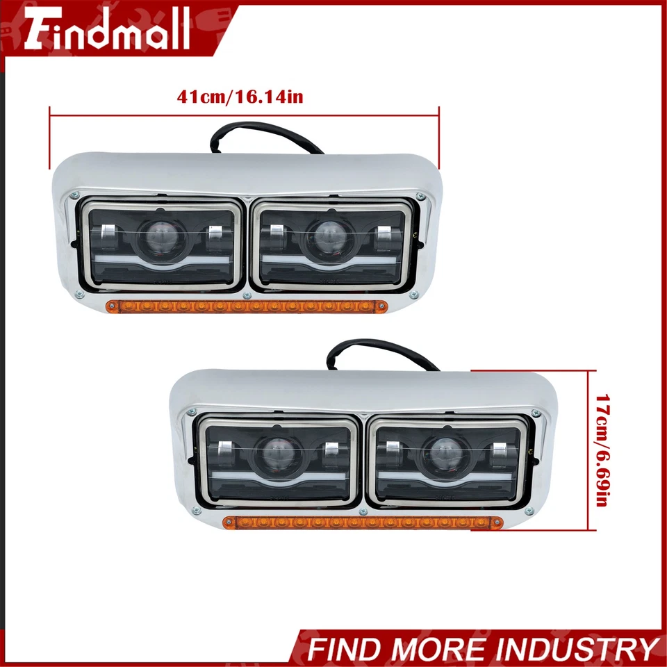 Faros proyectores LED DRL para Kenworth W900 85-19 para Western Star 4800 Foto 3 de 4