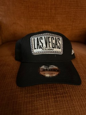 New Era Las Vegas Raiders 9FORTY Patch Adjustable Cap Black/Silver Size One Size