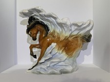 Franz Porcelain Vase Horse Emerging From Waves FZ00247 16x14x5.5