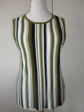 COS Women's Knitted Vest Top , NWT, Olive, ivory, black. Size EU Med, UK 14-16