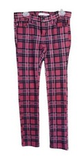 Girls Jeggings 12 Soft Stretch Plaid Print Adjustable Waist Size 12 NWOT