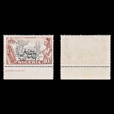 8828: Nigeria SG79 10s Black & Red Brown 1953 Sc#90 Mi82 Mint MVLH C£28