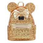 Loungefly Disney Yellow Minnie Mouse Gold Sequin Mini Backpack