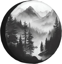 Spare Tire Cover Mountain Lake Tree Landscape Wheel Covers Weatherproof Universa