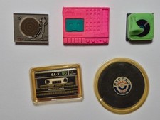 vintage bundle rubbers erasers job lot 70s 80s cassette record player etc x5