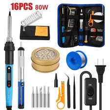 80W Electric Soldering Iron Welding Gun Tool Kit Solder Wire Desoldering Pump US