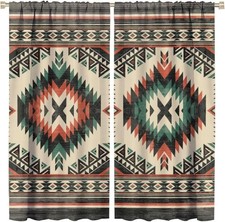 Aztec Thermal Insulated Curtain, Native 21W x 45L Pack of 2 , Style-11