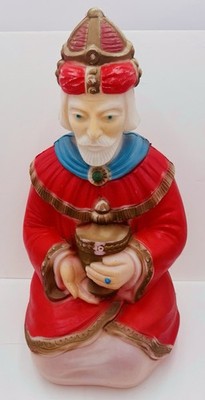 Vtg Empire Blow Mold Wise Man King Plastic Lighted Nativity Christmas 25  Tall