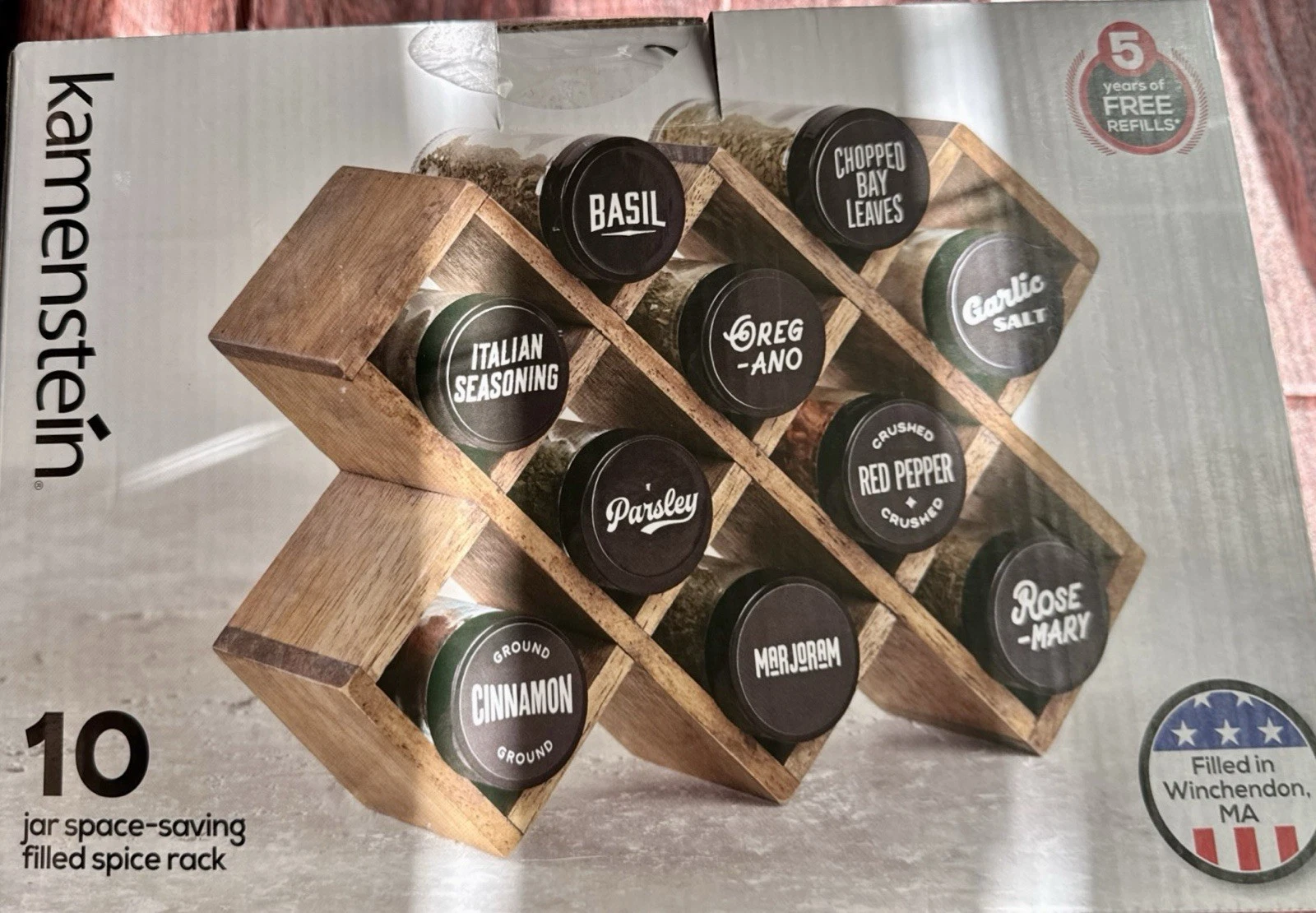 Kamenstein Criss Cross 10-Jar Spice Rack Wood , Space Saving New In Box W/spices
Opens in a new wind