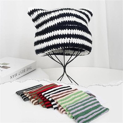 Crochet Hats for Women Cat Beanie Vintage Beanies Fox Hat Grunge Accessories 