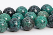 9-10MM Genuine Natural Deep Green Chrysocolla Beads Grade AA Round Loose Beads
