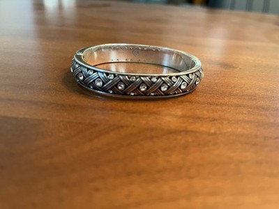 Brighton Silver Tone Metal Bangle Bracelet Engraved Pattern Fashion Jewelry