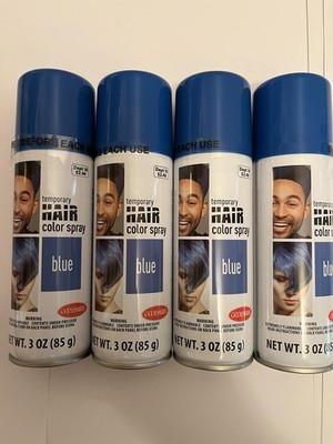 Pack of 4 Goodmark Temporary Hair Color Blue Spray On Shampoo Off 3 oz.Each -NEW