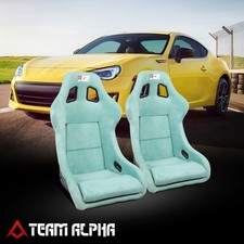 Pair Of J2 Universal Fiberglass Fixed Back Bucket Racing Seats Blue 35x23x23