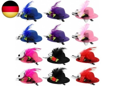 jojofuny 12 StüCk Mini-Hut Haarclips FüR MäDchen Lustige Haarschmuck FüR Party T