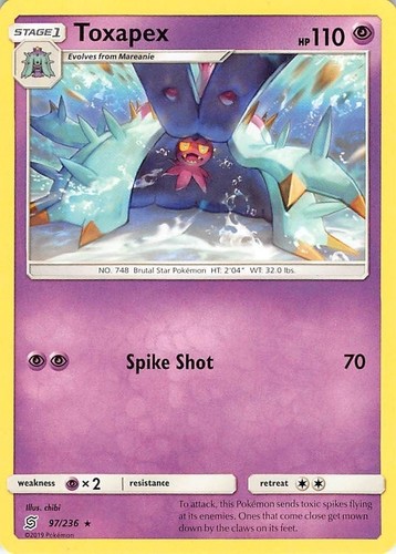 Toxapex SM - Unified Minds #97/236 Pokemon TCG Card NM