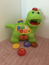 VTech Chomp and Count Dino 4 Coins Works Great Pristine Dinosaur Learning Works
