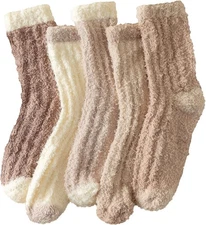 fauson Fuzzy Socks for Women, Fluffy Socks Womens, Cozy Slipper Sock for Women, 