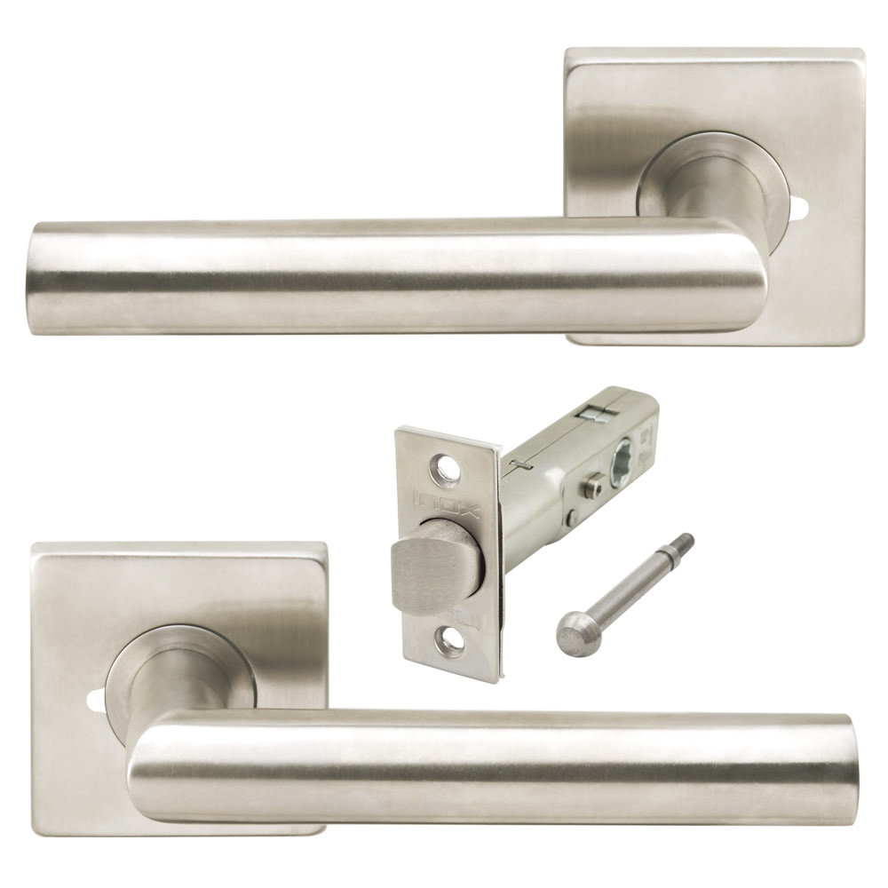 INOX SE105L472 Stainless Steel Frankfurt Privacy Door Lever Set for Enhanced Security-image
