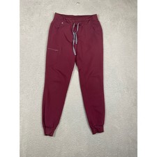 FIGS Zamora Jogger Scrub Pants Burgundy Maroon Technical Collection M/T