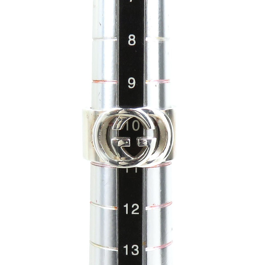 Auth GUCCI Interlocking G Ring Silver 925 - h3184… - image 11