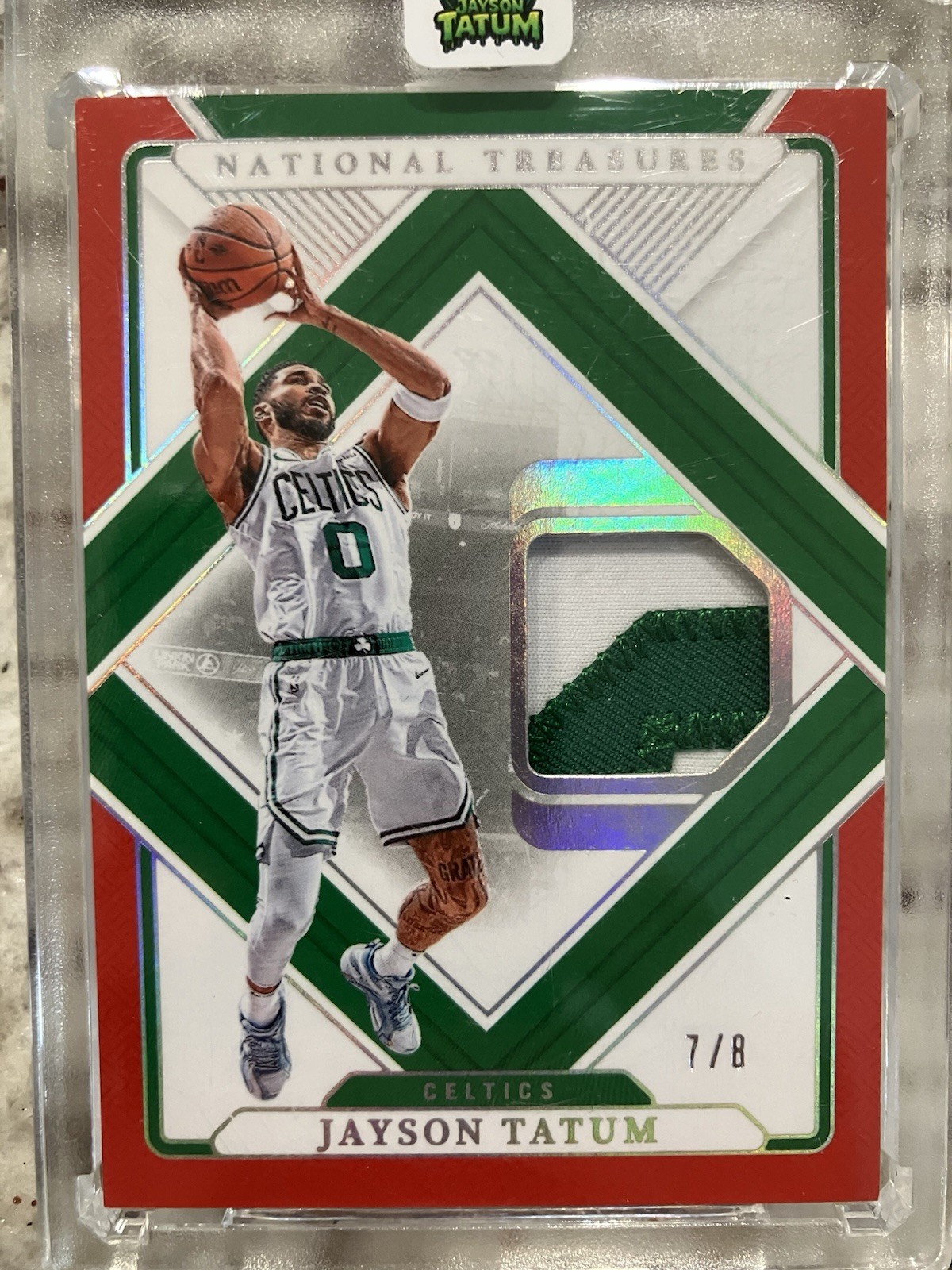 2024-25 National Treasures Jayson Tatum Threads Patch International Red #/8