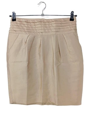 REISS Jupe taille haute Dames Jupe T EU 36 crème style décontracté - Photo 1/4