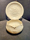 Belleek Collector's Society 2pc Lot Round Dish w/ Symbol Sugar Bowl 1982 — photo 1