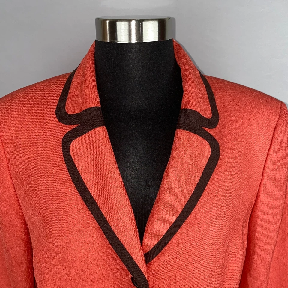 Chaqueta Blazer Le Suit Mujer Hermosa Moderna Informal Trabajo Oficina Naranja 12 Foto 3 de 4