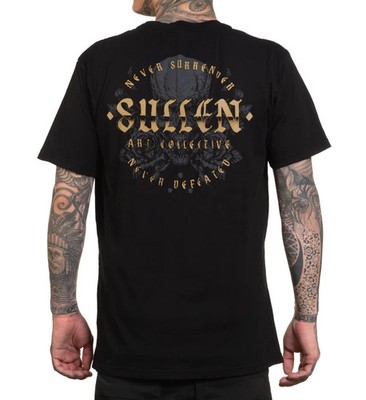 Sullen Art Collective True Artist Pin Up Tattoo Men's Premium Tee NEVER DEFEATED