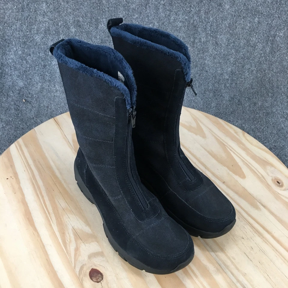 Lands End Boots Womens 9 B Snow Zip Up Blue Comfort Casual Round Toe Ankle Top - Image 3 of 4