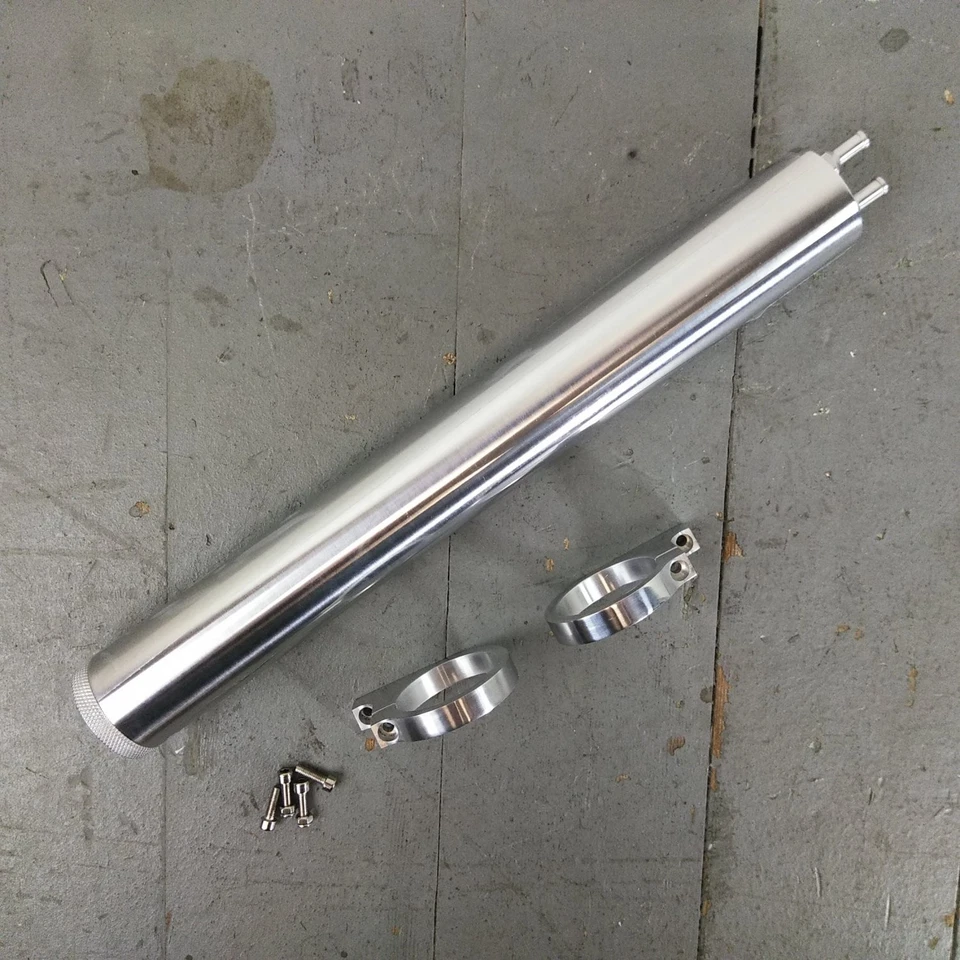 1900-27 Early Cars 15" Polished Aluminum Radiator Overflow Puke Tank gm ford V8 - Image 4 of 4