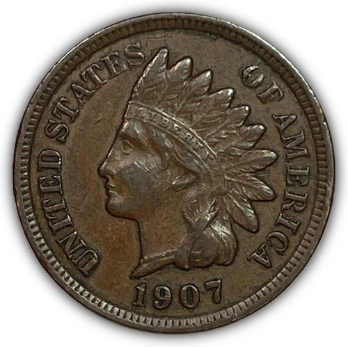 1907 Indian Head Cent Choice Extremely Fine XF+ Coin #27923