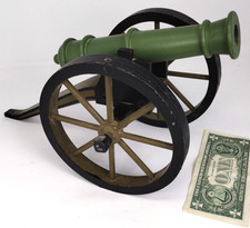 Vintage 14" Cannon Display Cast Iron Wheeled Military Artillery Replica 10Lbs 