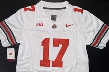 Carnell Tate White Ohio State OSU Jersey Buckeyes Stitched 17 FUSE Stitched