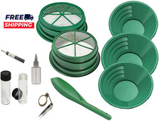 11-Piece Gold Panning Kit Complete Prospecting t with Pans Sieves Tweezers