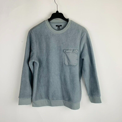 Alfani Mens Large Sweatshirt Graystone Fleece Crew Neck Long Sleeve Pocket NWT