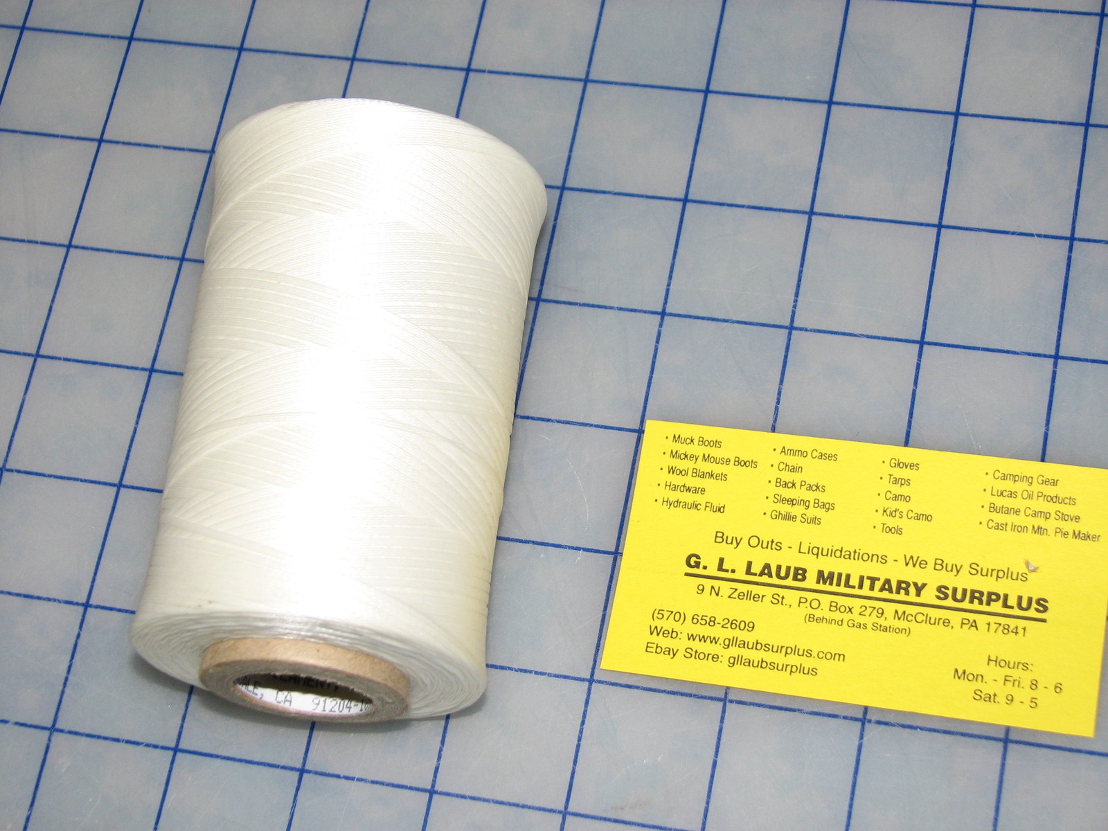 *white nylon tape lacing and tying type 1 finish C size 4 500 yards 25lbs test