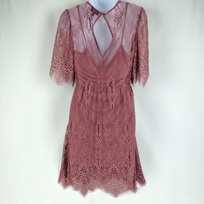 Topshop Maroon Lace Dress Size 6 | eBay