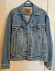 Levi Strauss Original Riveted  Blue Jean Jacket  Denim Washed  X-Large