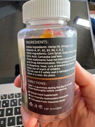 Gomitas naturales - puras, veganas - ansiedad, sueño, dolor, relajación, estrés, cerebro Foto 4 de 4