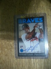 CRISTIAN PACHE 2021 Topps 1986 Black Border AUTO /199 Braves RC