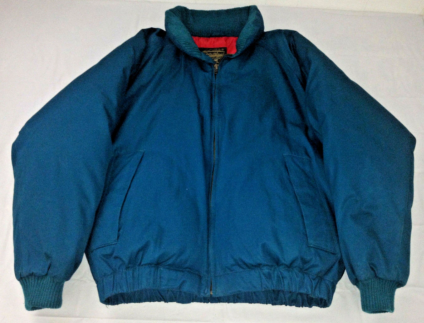 EDDIE BAUER Vintage Green Down Winter Jacket Size Medium Green and Red Coat
