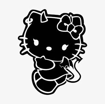 2PCs HELLO KITTY DEVIL & ANGEL DECAL STICKER 12"h x10"w 2PCs HELLO KITTY DEVIL & ANGEL DECAL STICKER 12"h x10"w