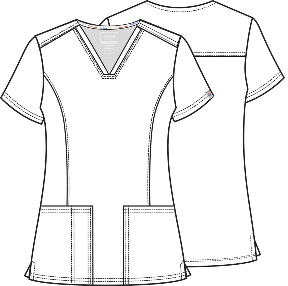 Conjunto Médico Cherokee REVOLUTION TECH Para Mujer Cuello en V Top y Pantalón Pierna Recta -AZUL MARINO Foto 3 de 4