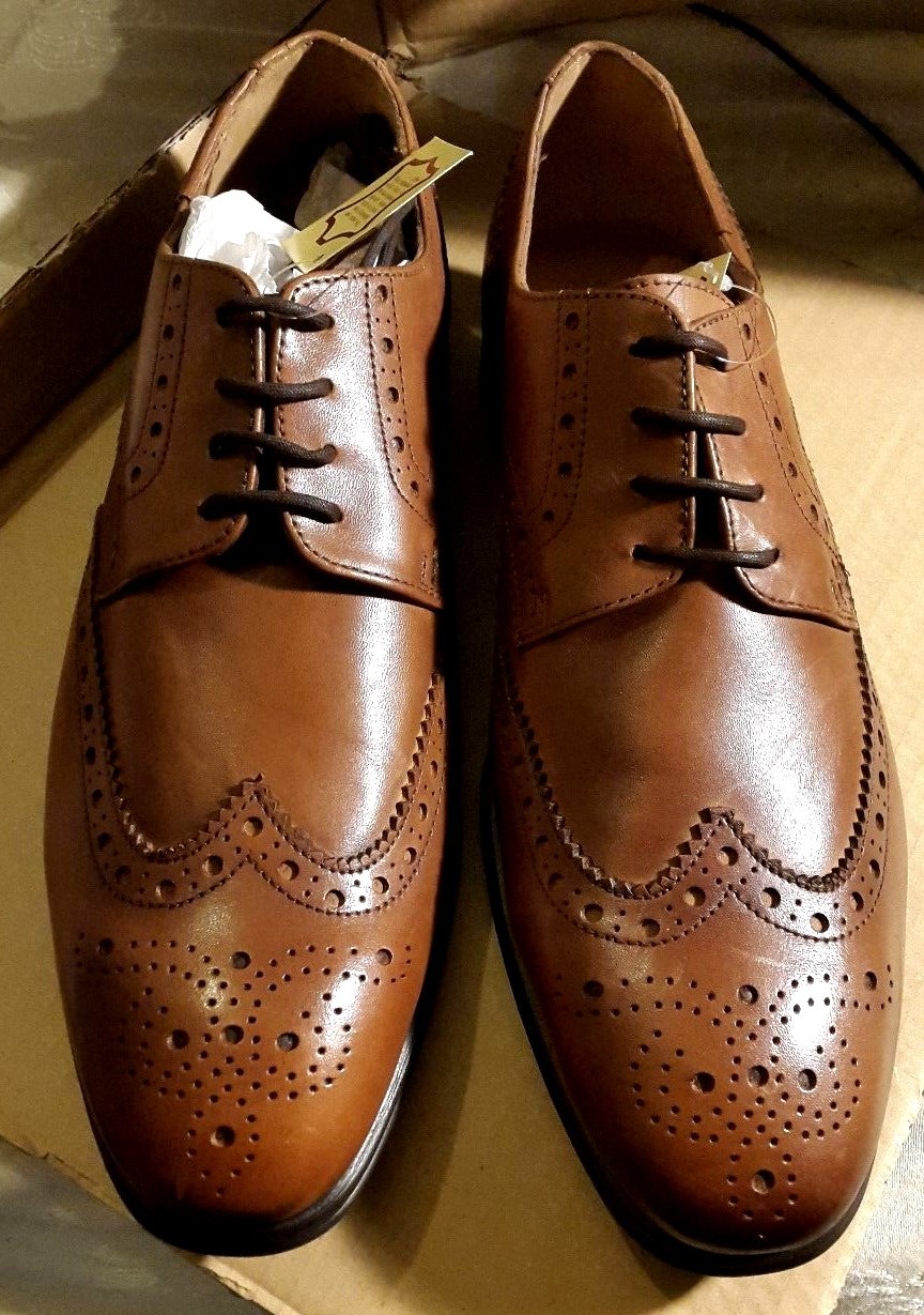 NEW JD Williams Men's Patent Leather Brown Brogues UK 10 eBay