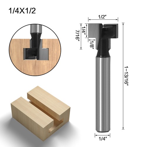 3pcs T-Nutfräser Set T-Nut 1/4 Schaft 8 mm Für M5 M6 M8 Sechskantschrauben Holz - Bild 6 von 9