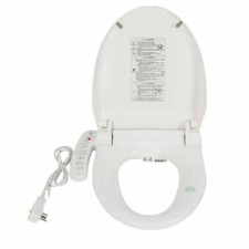 Electric Bidet Toilet Seat Warm Water Smart Heated Adjustable Double Nozzles